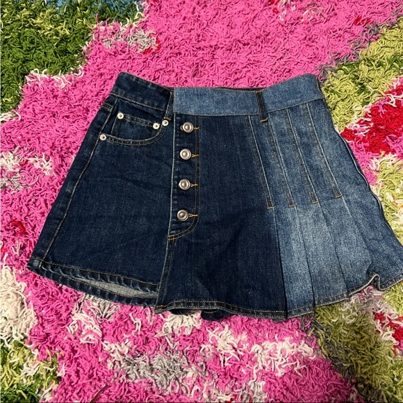 Dior Romper Denim Mini Skirt - Dark and Light Blue - Picture 1 of 6